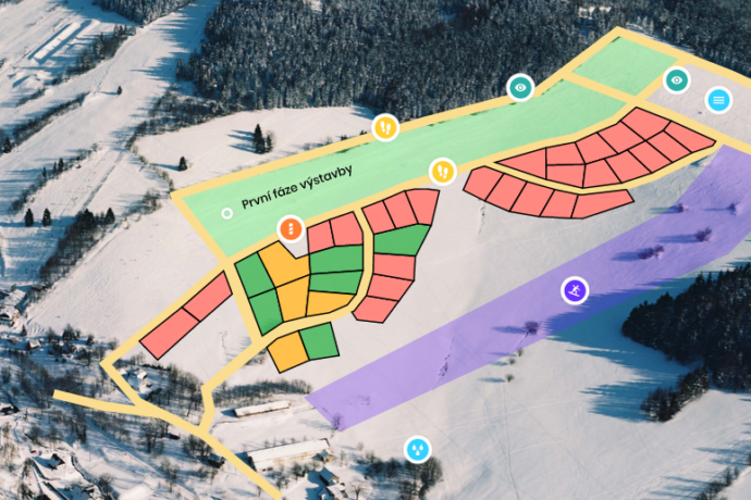 Pozemky Čenkovice. Luxusní stavební parcely v Orlických horách na úpatí Bukové hory